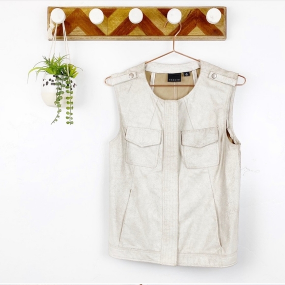 TROUVE genuine leather moto vest- Brand new - Picture 4 of 7